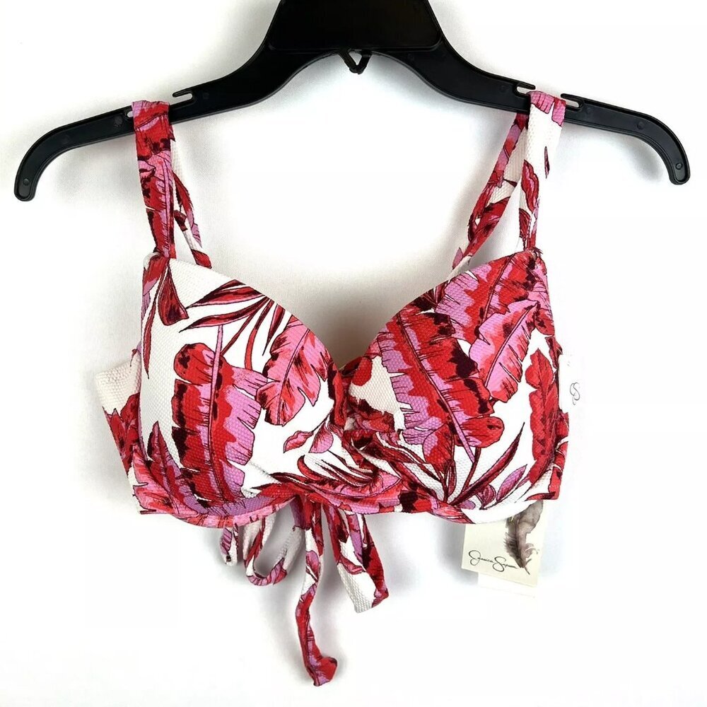 Jessica Simpson Women’s White/Pink Underwire Bikini Top Size Medium